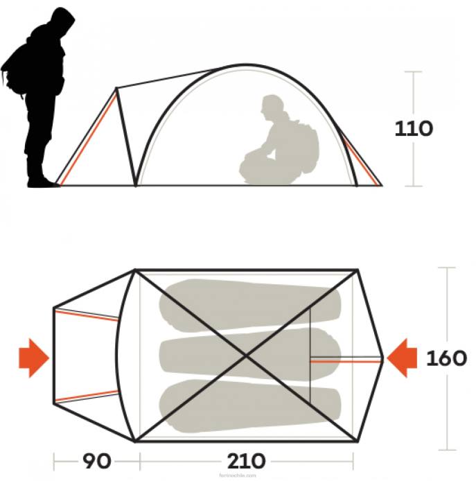 unisexo Ferrino carpa atacama 3 N804483