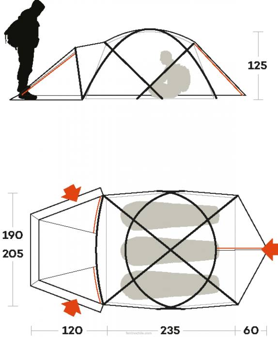 unisexo Ferrino carpa nevada 3 N804444