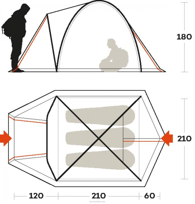 unisexo Ferrino tienda de campaña shaba 3 N804490
