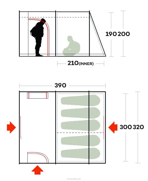 unisexo Ferrino tienda fenix 5 N804494