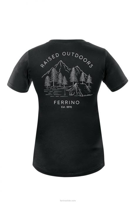 mujer Ferrino camiseta retro mujer negra N804333